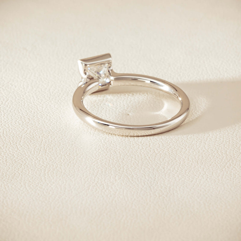18ct White Gold .85ct Princess-Cut Diamond Elle Ring - Ring - Walker & Hall