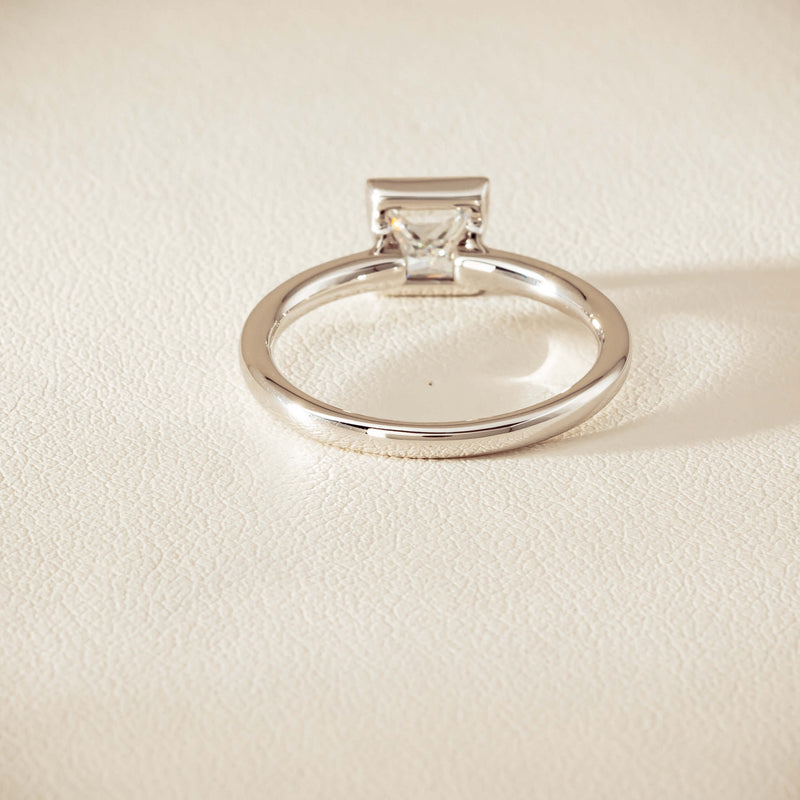 18ct White Gold .85ct Princess-Cut Diamond Elle Ring - Ring - Walker & Hall