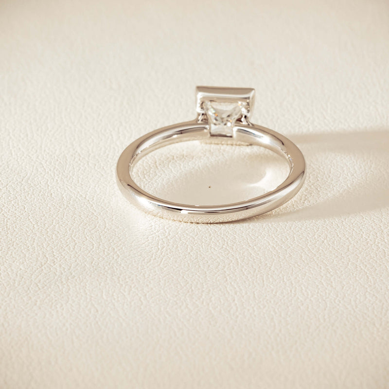 18ct White Gold .85ct Princess-Cut Diamond Elle Ring - Ring - Walker & Hall