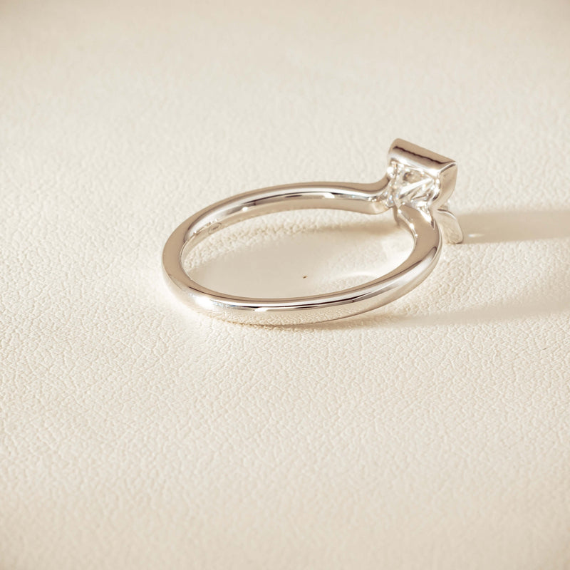 18ct White Gold .85ct Princess-Cut Diamond Elle Ring - Ring - Walker & Hall