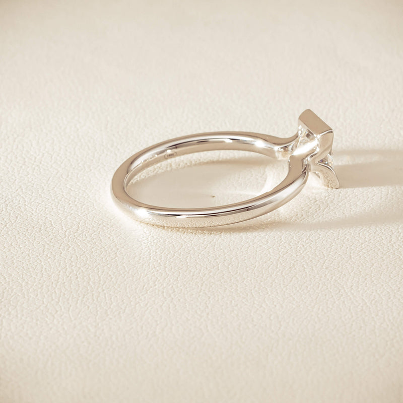 18ct White Gold .85ct Princess-Cut Diamond Elle Ring - Ring - Walker & Hall