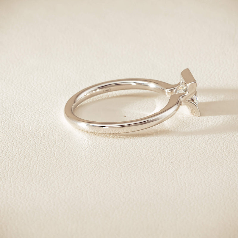 18ct White Gold .85ct Princess-Cut Diamond Elle Ring - Ring - Walker & Hall