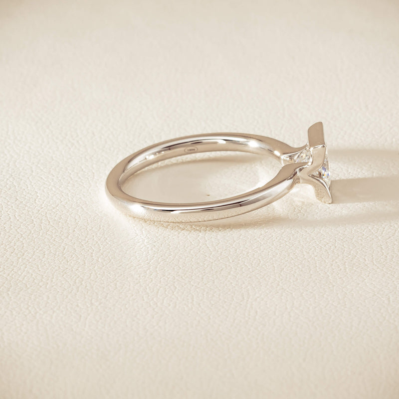 18ct White Gold .85ct Princess-Cut Diamond Elle Ring - Ring - Walker & Hall