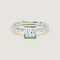 18ct White Gold .85ct Princess-Cut Diamond Elle Ring - Ring - Walker & Hall
