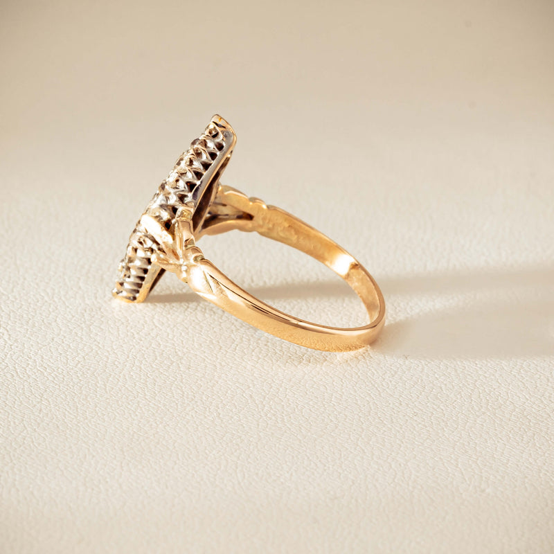 Vintage 9ct Gold & Silver .60ct Diamond Marquise Ring - Ring - Walker & Hall