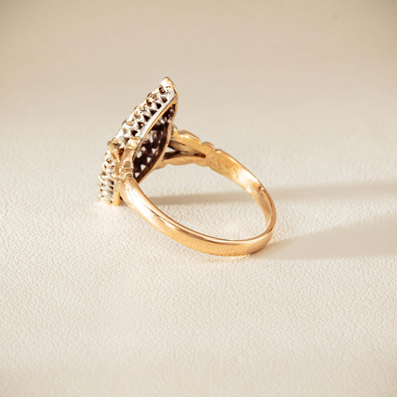 Vintage 9ct Gold & Silver .60ct Diamond Marquise Ring - Ring - Walker & Hall