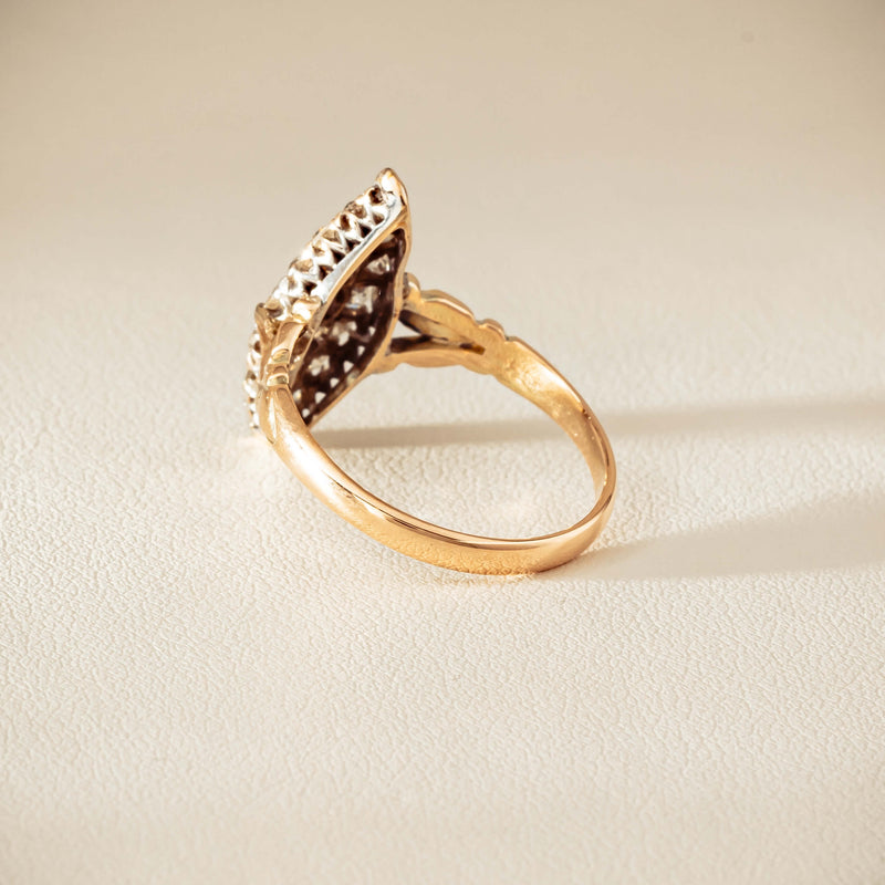 Vintage 9ct Gold & Silver .60ct Diamond Marquise Ring - Ring - Walker & Hall