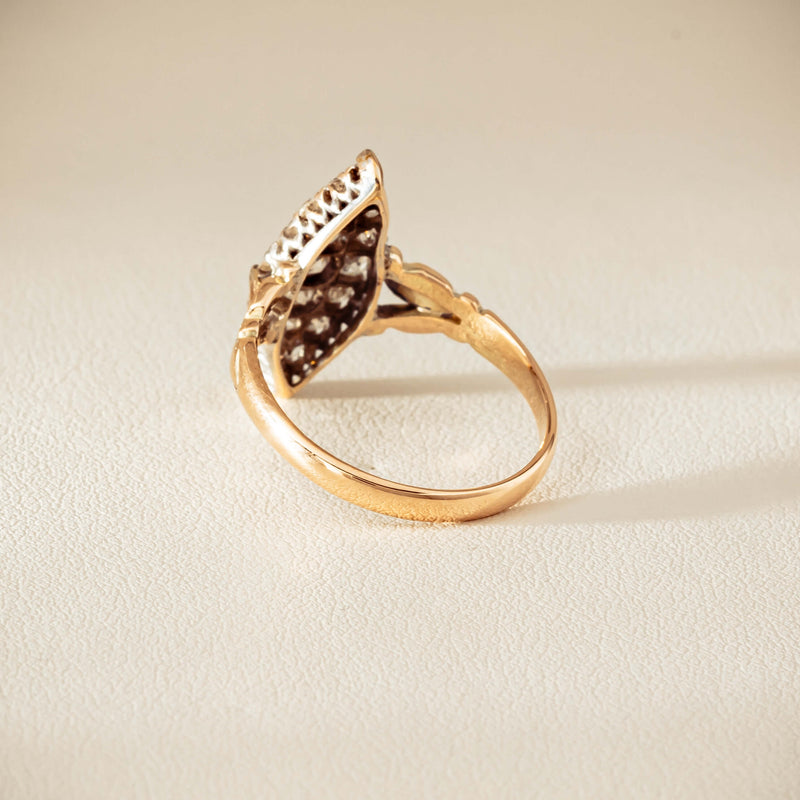 Vintage 9ct Gold & Silver .60ct Diamond Marquise Ring - Ring - Walker & Hall