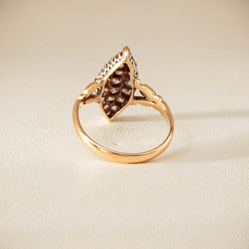 Vintage 9ct Gold & Silver .60ct Diamond Marquise Ring - Ring - Walker & Hall