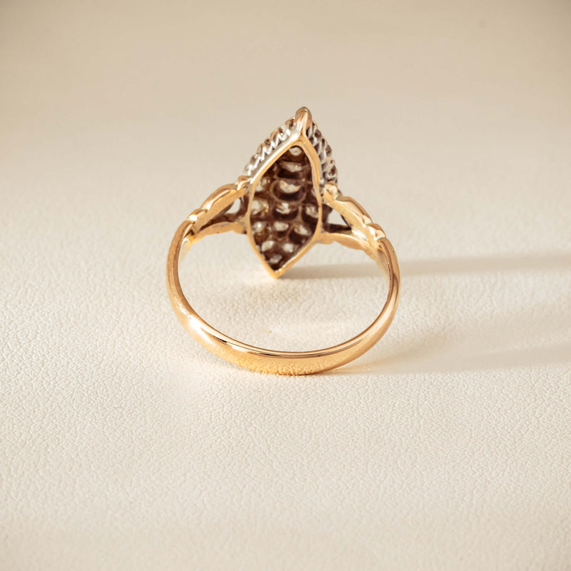 Vintage 9ct Gold & Silver .60ct Diamond Marquise Ring - Ring - Walker & Hall