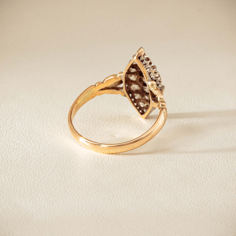 Vintage 9ct Gold & Silver .60ct Diamond Marquise Ring - Ring - Walker & Hall