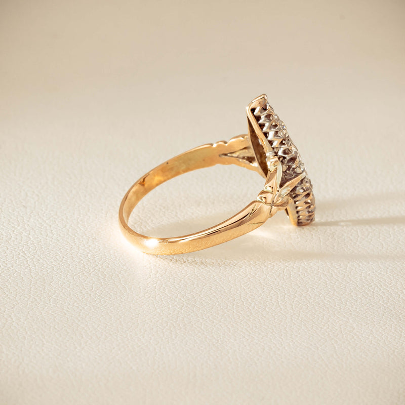 Vintage 9ct Gold & Silver .60ct Diamond Marquise Ring - Ring - Walker & Hall