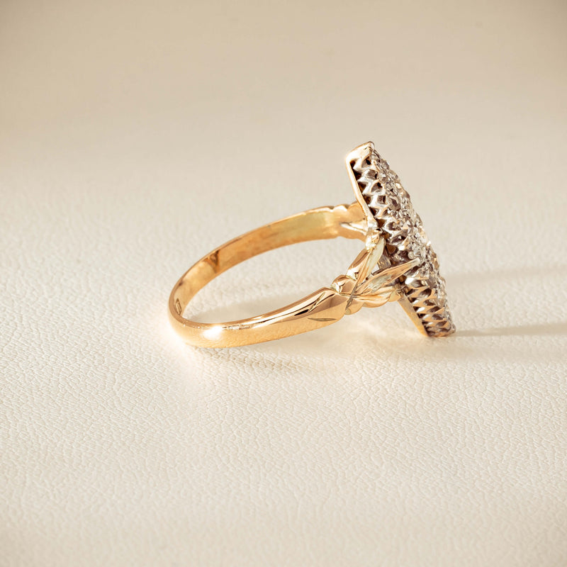 Vintage 9ct Gold & Silver .60ct Diamond Marquise Ring - Ring - Walker & Hall