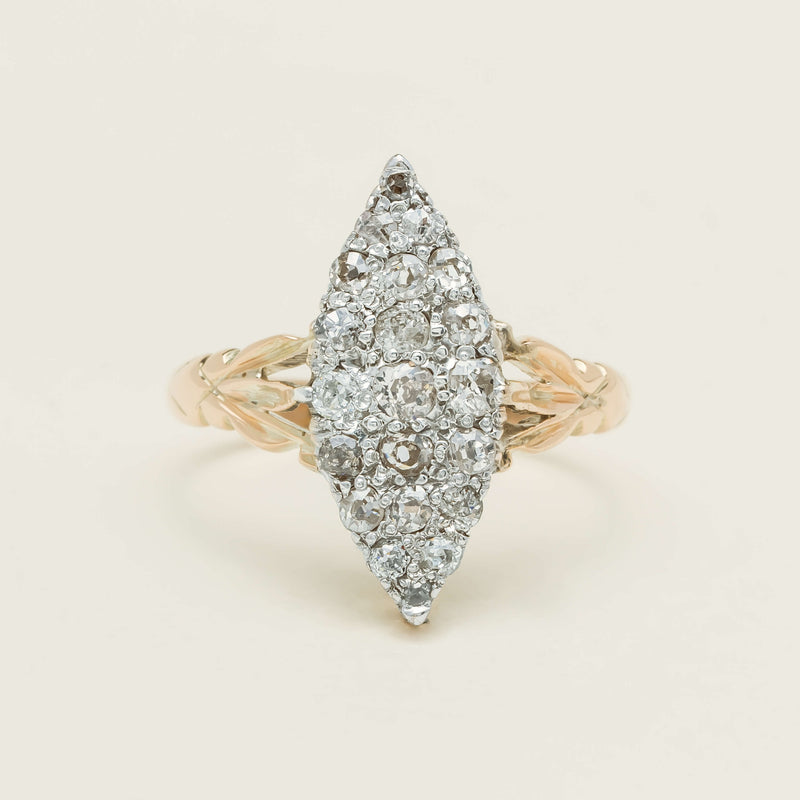 Vintage 9ct Gold & Silver .60ct Diamond Marquise Ring - Ring - Walker & Hall