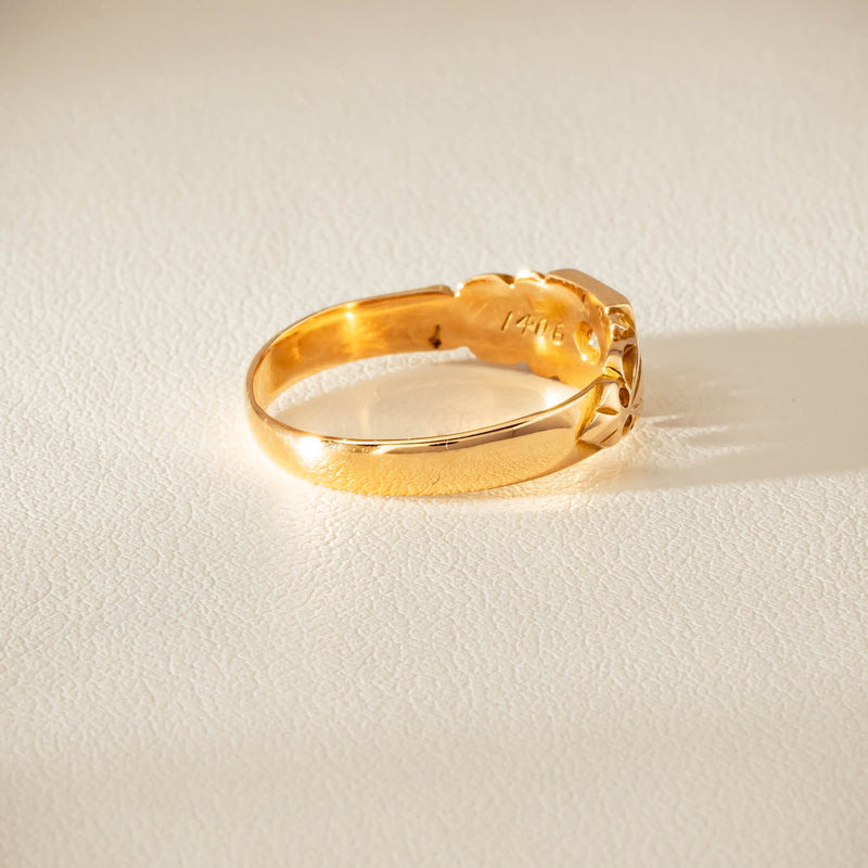 Vintage 18ct Yellow Gold Old-Cut Diamond Signet Ring - Ring - Walker & Hall