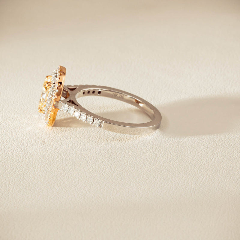 18ct White & Rose Gold 1.20ct Fancy Oval Diamond Rosa Ring - Ring - Walker & Hall