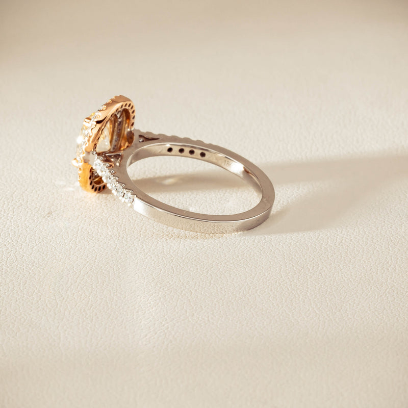 18ct White & Rose Gold 1.20ct Fancy Oval Diamond Rosa Ring - Ring - Walker & Hall