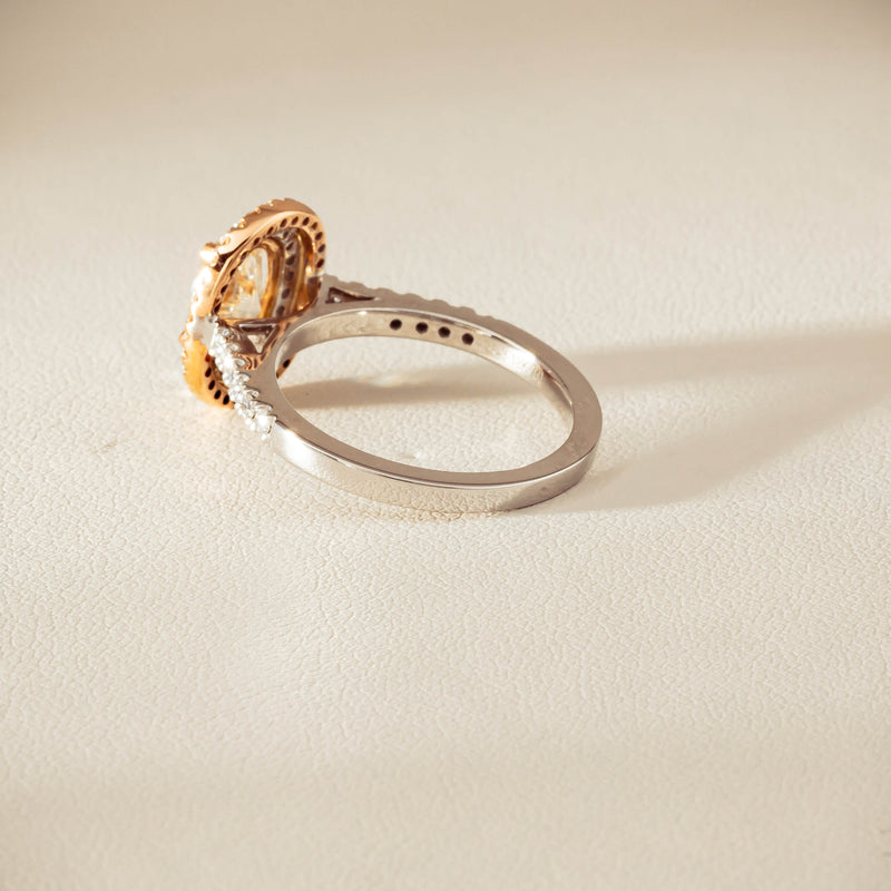 18ct White & Rose Gold 1.20ct Fancy Oval Diamond Rosa Ring - Ring - Walker & Hall