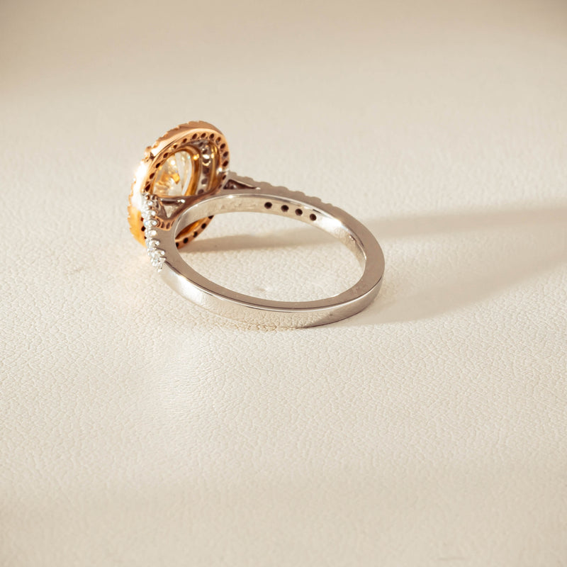 18ct White & Rose Gold 1.20ct Fancy Oval Diamond Rosa Ring - Ring - Walker & Hall