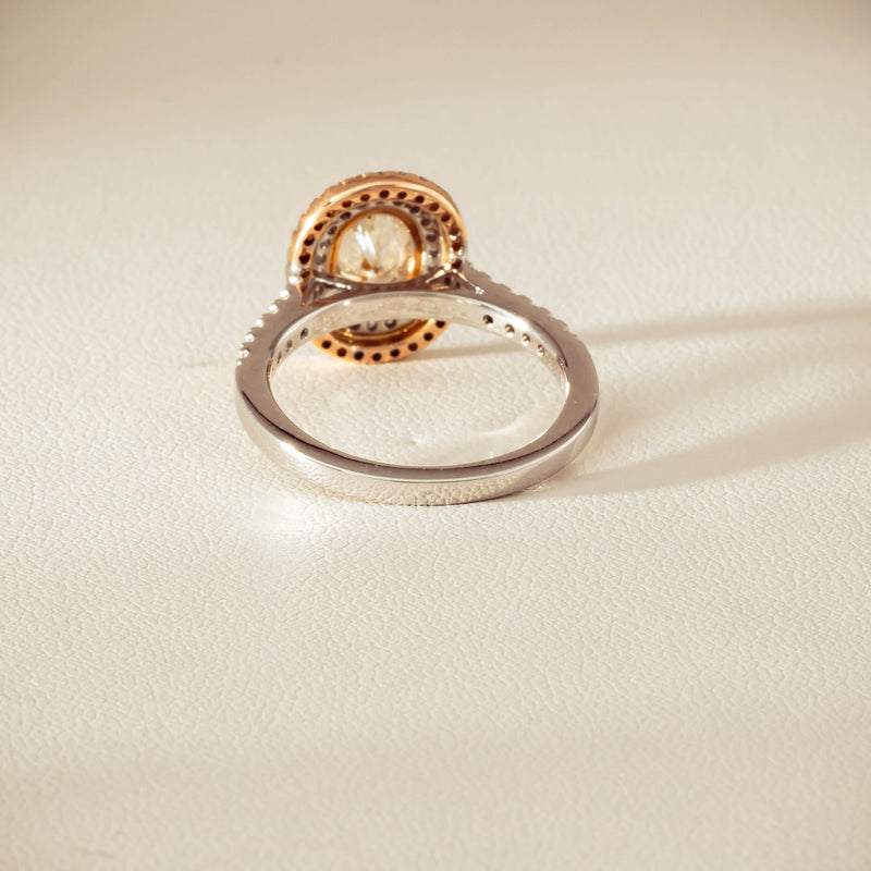 18ct White & Rose Gold 1.20ct Fancy Oval Diamond Rosa Ring - Ring - Walker & Hall