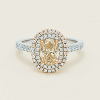 18ct White & Rose Gold 1.20ct Fancy Oval Diamond Rosa Ring - Ring - Walker & Hall