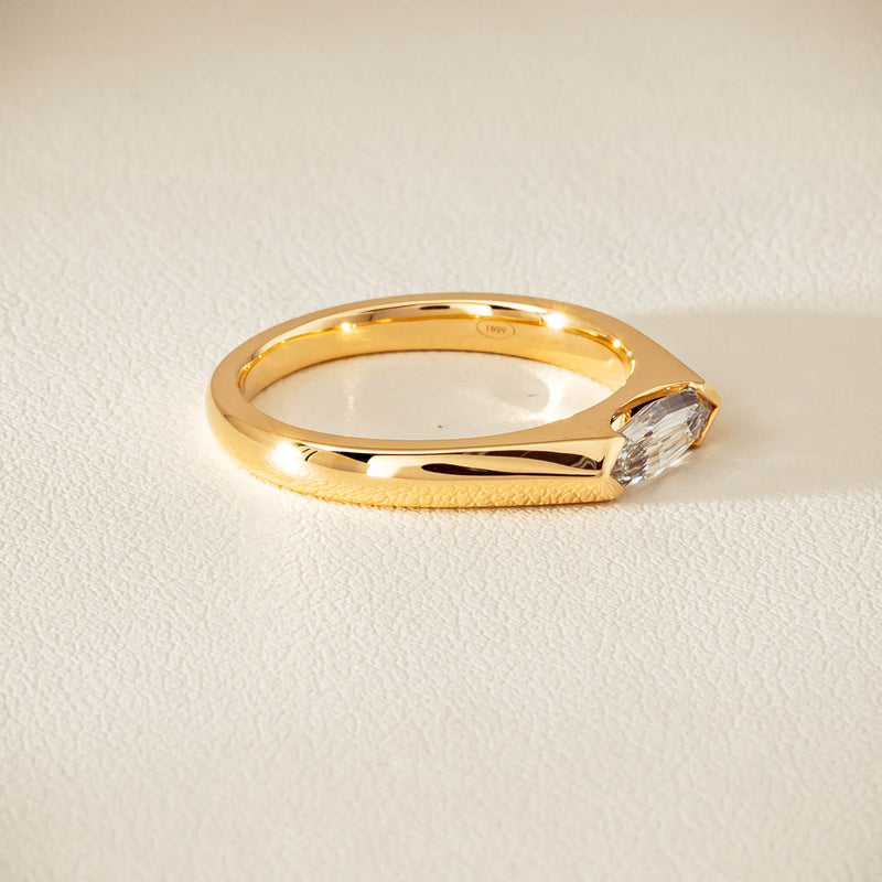 18ct Yellow Gold .56ct Marquise-Cut Diamond Astrid Ring - Ring - Walker & Hall