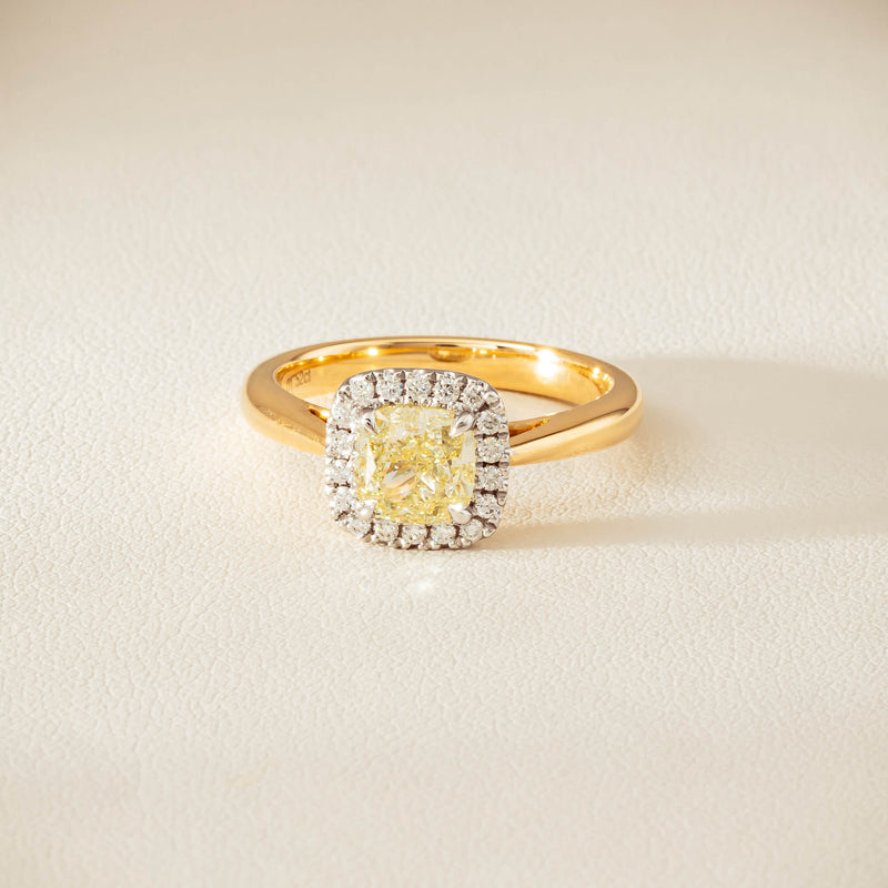 18ct Yellow Gold 1.52ct Fancy Cushion-Cut Diamond Nina Ring - Ring - Walker & Hall