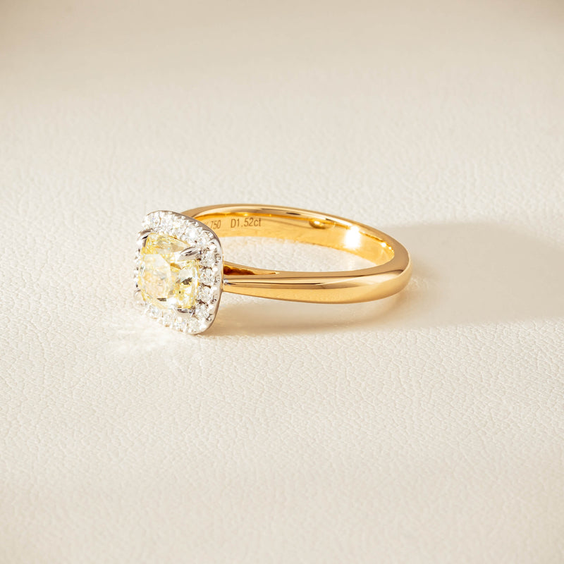 18ct Yellow Gold 1.52ct Fancy Cushion-Cut Diamond Nina Ring - Ring - Walker & Hall