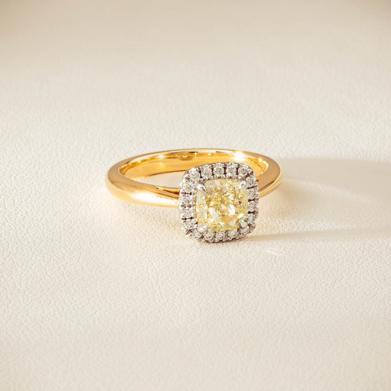 18ct Yellow Gold 1.52ct Fancy Cushion-Cut Diamond Nina Ring - Ring - Walker & Hall