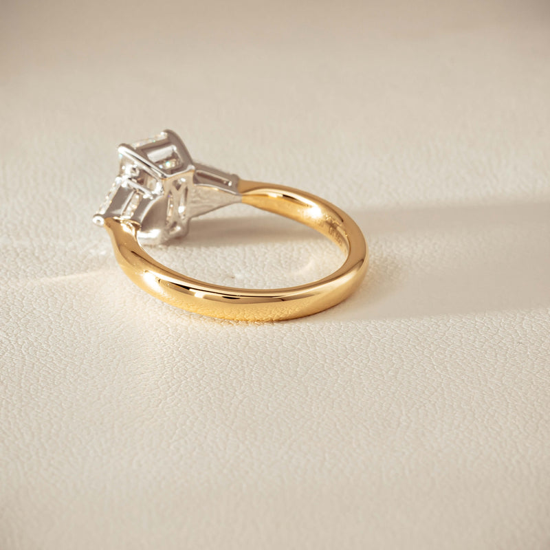 18ct Yellow & White Gold 1.55ct Emerald-Cut Diamond Ring - Ring - Walker & Hall