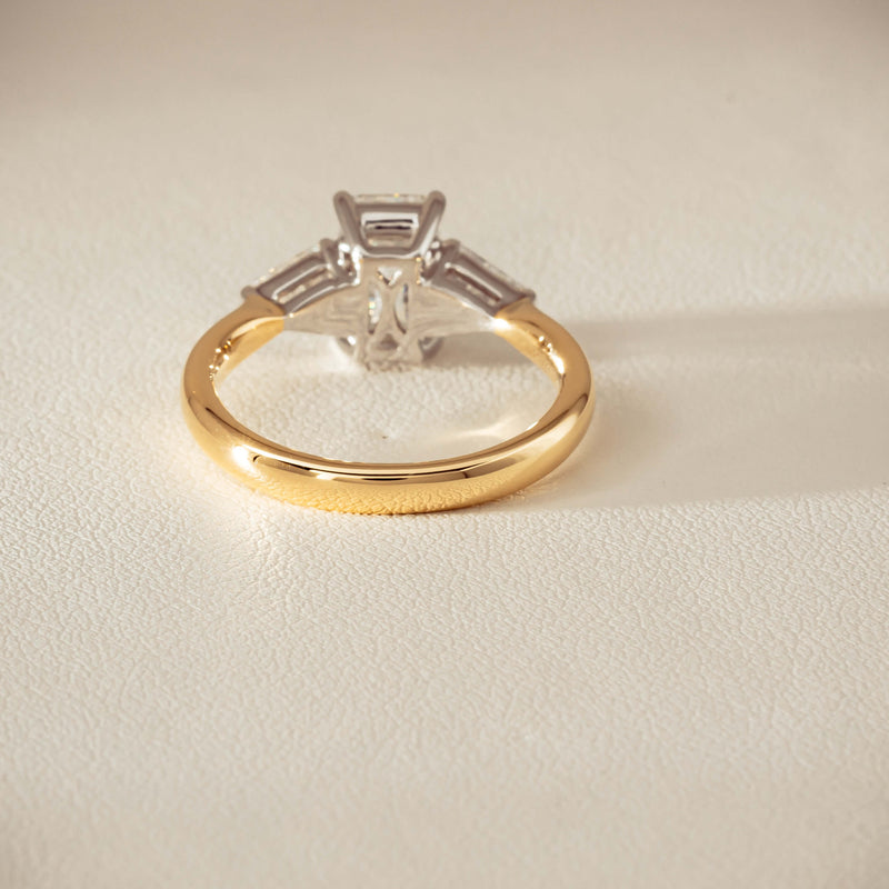18ct Yellow & White Gold 1.55ct Emerald-Cut Diamond Ring - Ring - Walker & Hall
