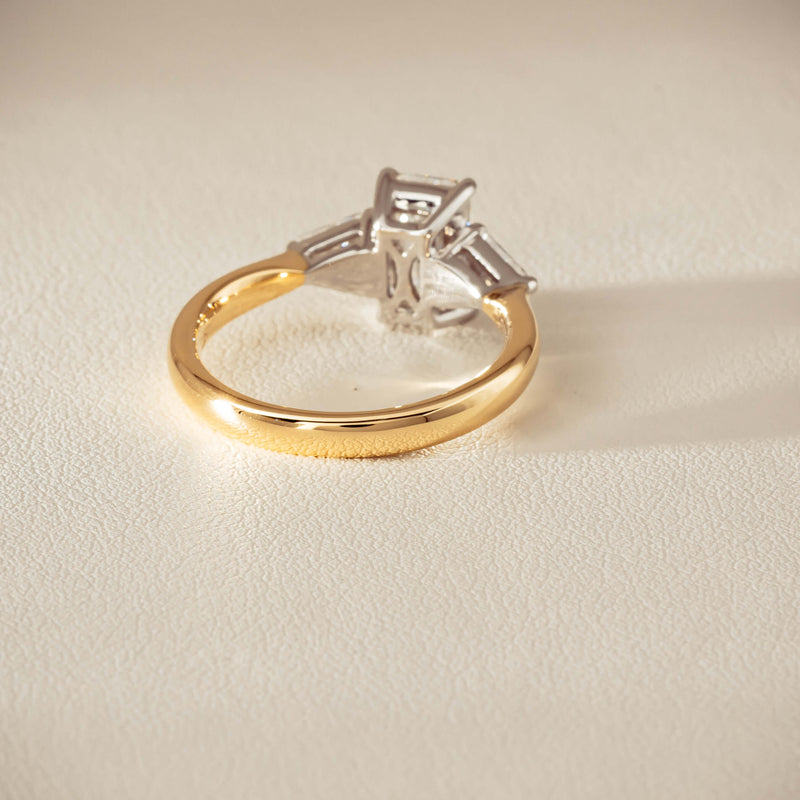 18ct Yellow & White Gold 1.55ct Emerald-Cut Diamond Ring - Ring - Walker & Hall
