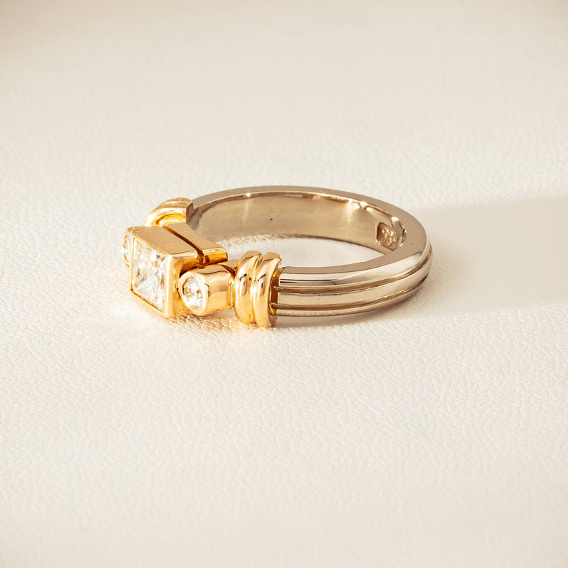 Deja Vu 14ct Bi-Tone Gold .77ct Diamond Three-Stone Ring - Ring - Walker & Hall