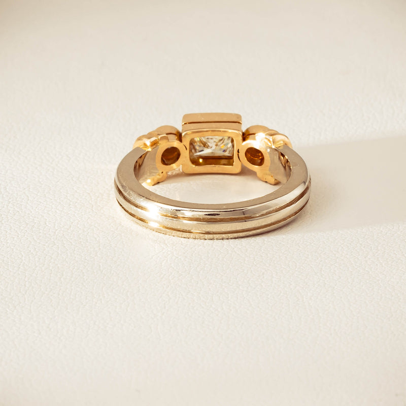 Deja Vu 14ct Bi-Tone Gold .77ct Diamond Three-Stone Ring - Ring - Walker & Hall