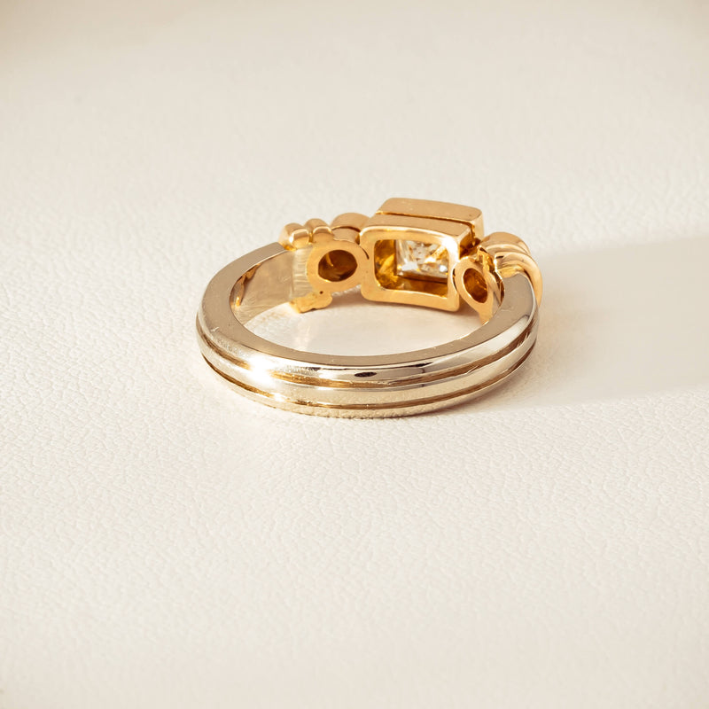 Deja Vu 14ct Bi-Tone Gold .77ct Diamond Three-Stone Ring - Ring - Walker & Hall