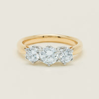 18ct Yellow Gold 1.41ct Reclaimed Diamond Trilogy Ring - Ring - Walker & Hall