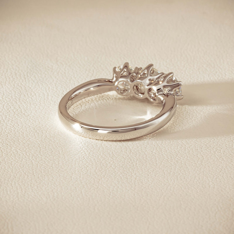 18ct White Gold 1.34ct Reclaimed Diamond Trilogy Ring - Ring - Walker & Hall