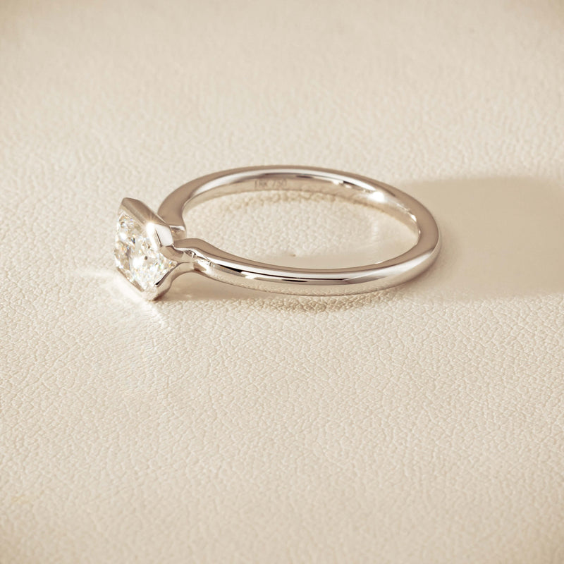 18ct White Gold .77ct Radiant-Cut Diamond Elle Ring - Ring - Walker & Hall