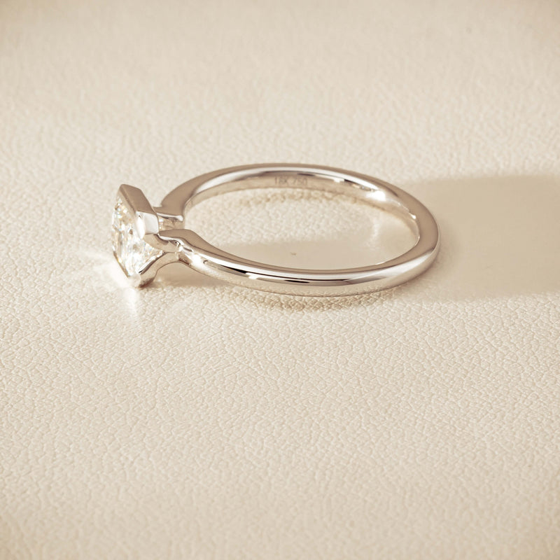 18ct White Gold .77ct Radiant-Cut Diamond Elle Ring - Ring - Walker & Hall