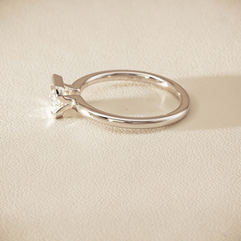 18ct White Gold .77ct Radiant-Cut Diamond Elle Ring - Ring - Walker & Hall