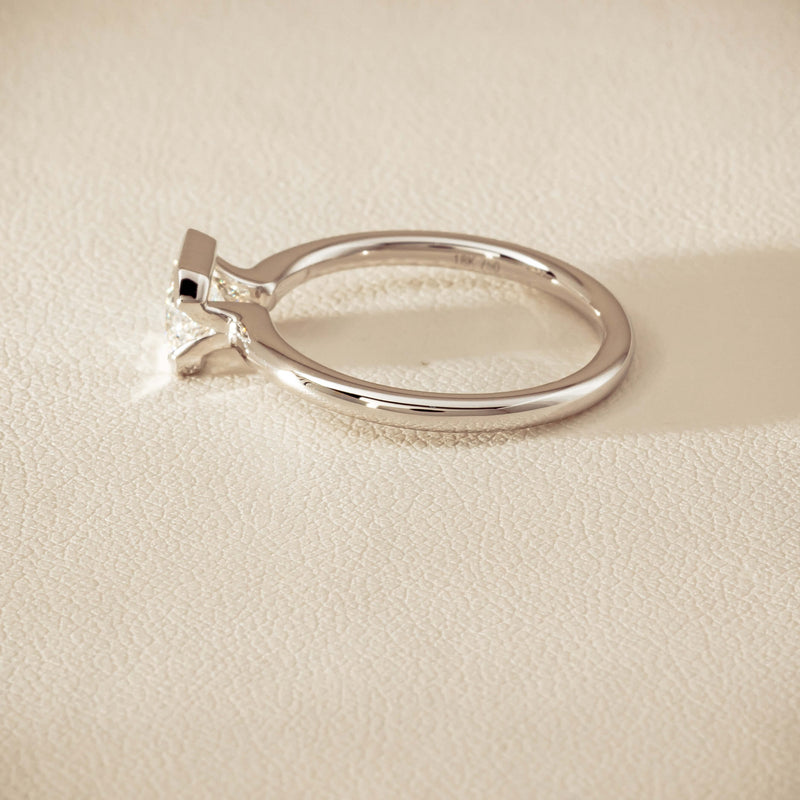18ct White Gold .77ct Radiant-Cut Diamond Elle Ring - Ring - Walker & Hall