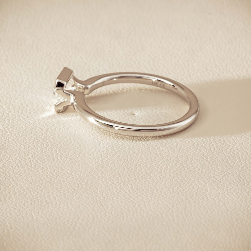 18ct White Gold .77ct Radiant-Cut Diamond Elle Ring - Ring - Walker & Hall