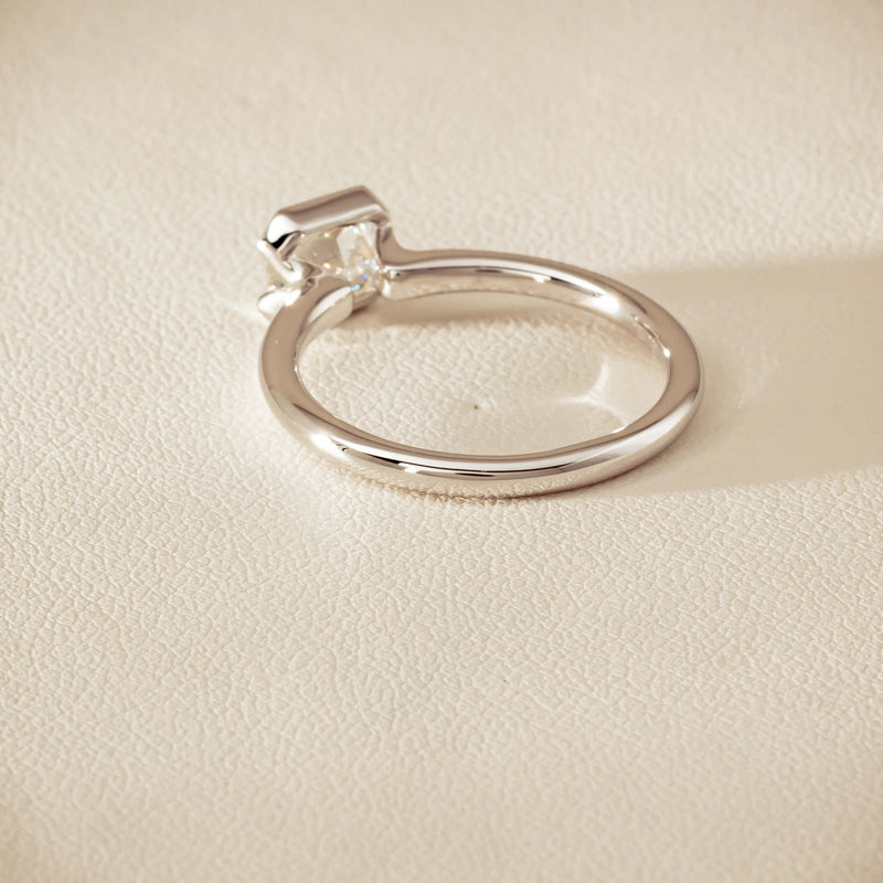 18ct White Gold .77ct Radiant-Cut Diamond Elle Ring - Ring - Walker & Hall