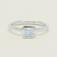 18ct White Gold .77ct Radiant-Cut Diamond Elle Ring - Ring - Walker & Hall