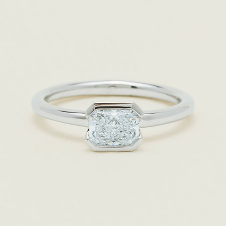 18ct White Gold .77ct Radiant-Cut Diamond Elle Ring - Ring - Walker & Hall