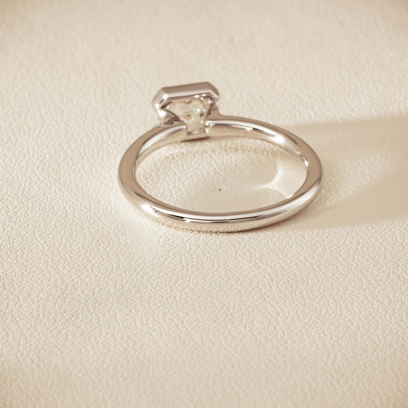 18ct White Gold .77ct Radiant-Cut Diamond Elle Ring - Ring - Walker & Hall