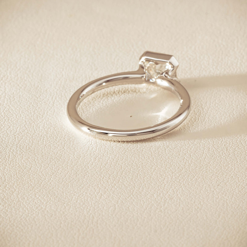 18ct White Gold .77ct Radiant-Cut Diamond Elle Ring - Ring - Walker & Hall