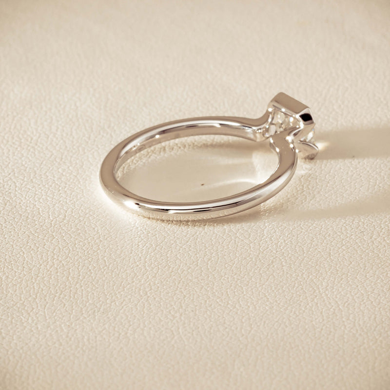 18ct White Gold .77ct Radiant-Cut Diamond Elle Ring - Ring - Walker & Hall