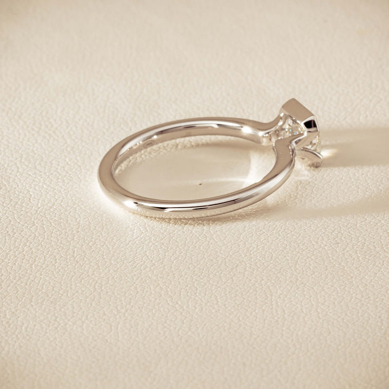 18ct White Gold .77ct Radiant-Cut Diamond Elle Ring - Ring - Walker & Hall