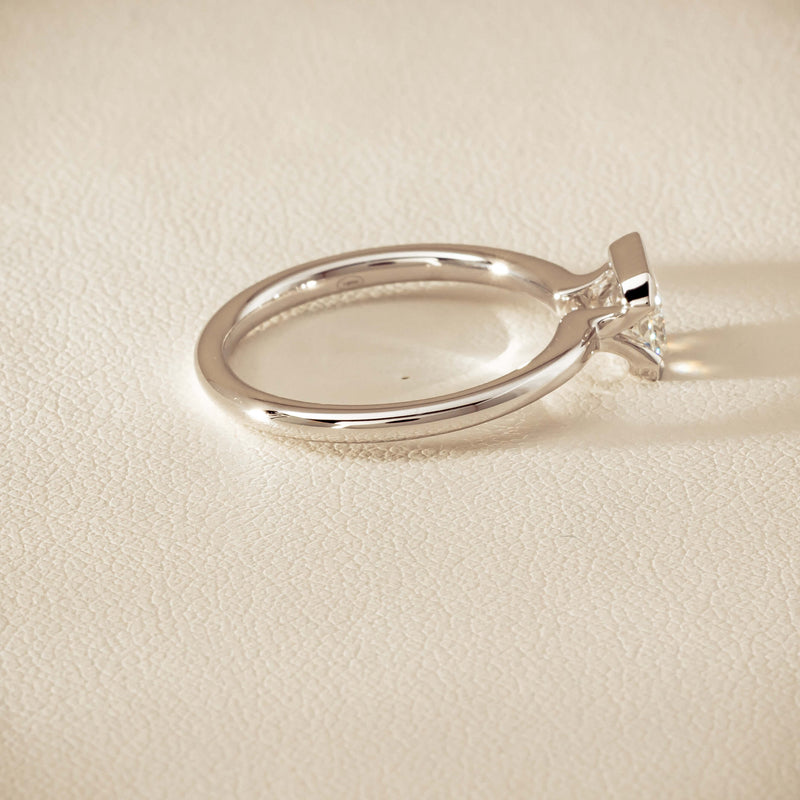 18ct White Gold .77ct Radiant-Cut Diamond Elle Ring - Ring - Walker & Hall